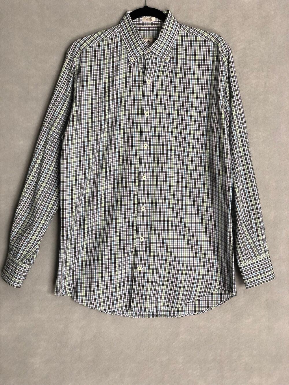 Peter Millar Button-Down Shirt Plaid Long Sleeve Men's Medium